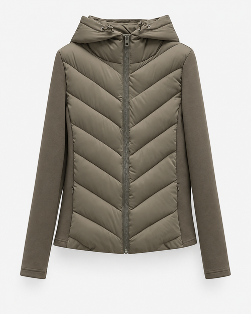 CHEVRON QUILTED PUFFER JACKET FOR WOMEN