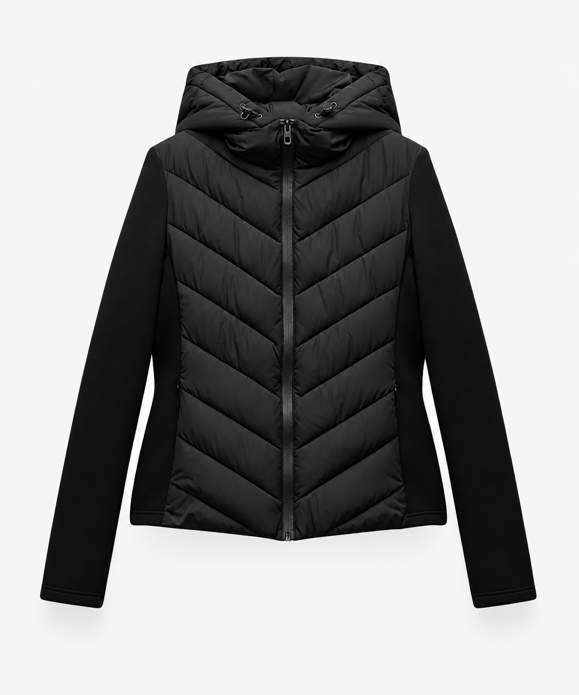 CHEVRON QUILTED PUFFER JACKET FOR WOMEN