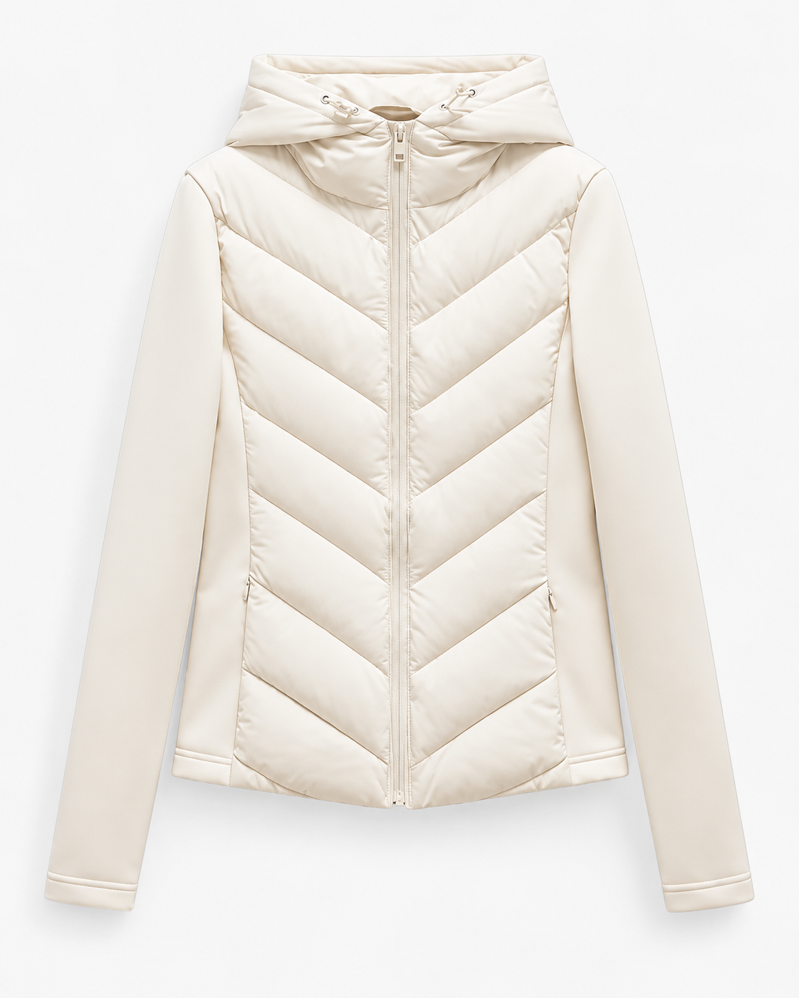 CHEVRON QUILTED PUFFER JACKET FOR WOMEN