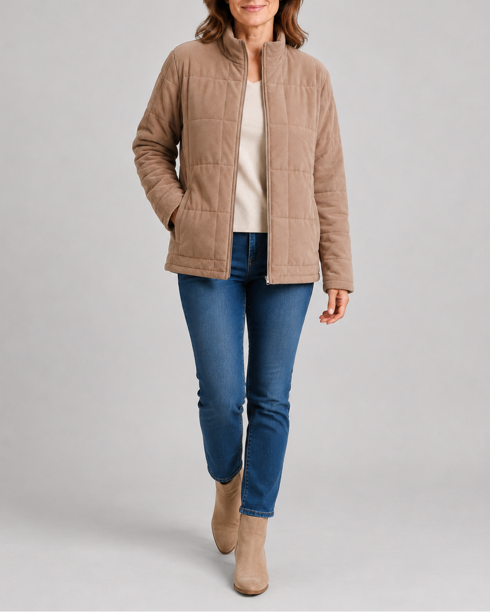 QUILTED JACKET ZIP UP FOR WOMEN