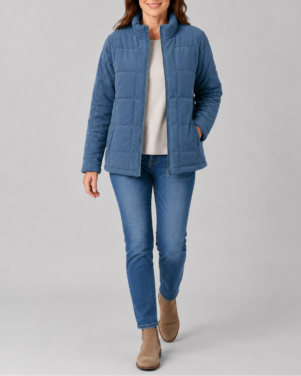 QUILTED JACKET ZIP UP FOR WOMEN