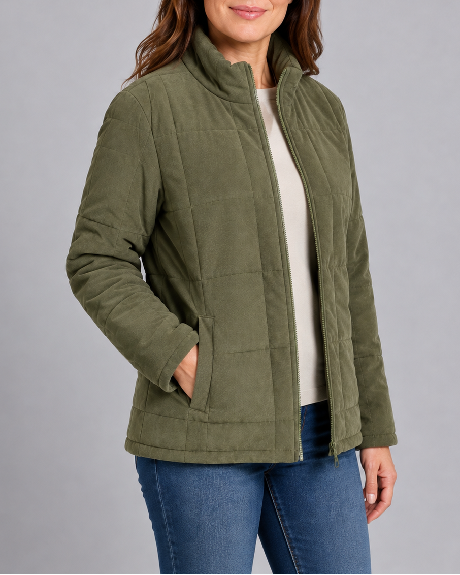 QUILTED JACKET ZIP UP FOR WOMEN