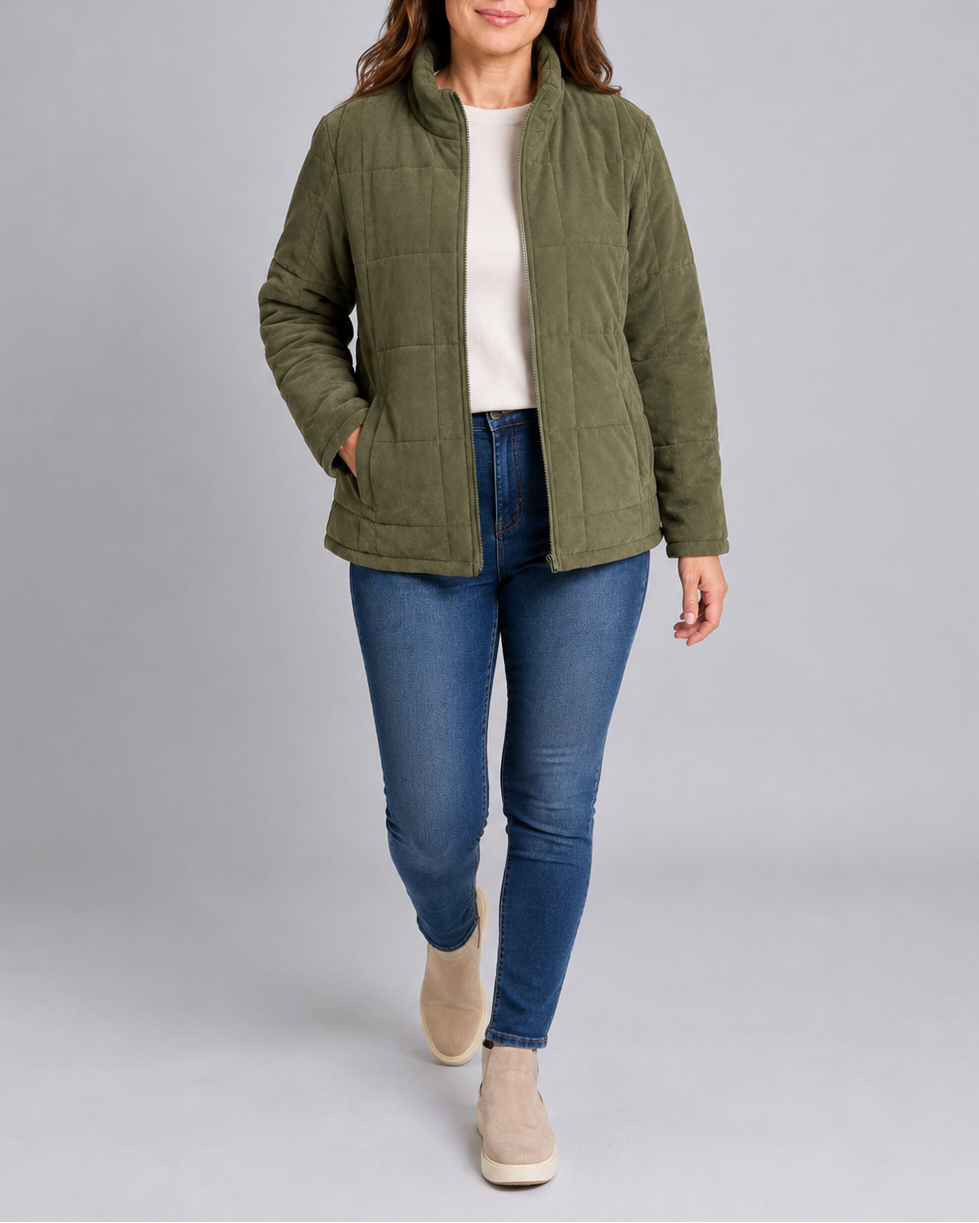 QUILTED JACKET ZIP UP FOR WOMEN