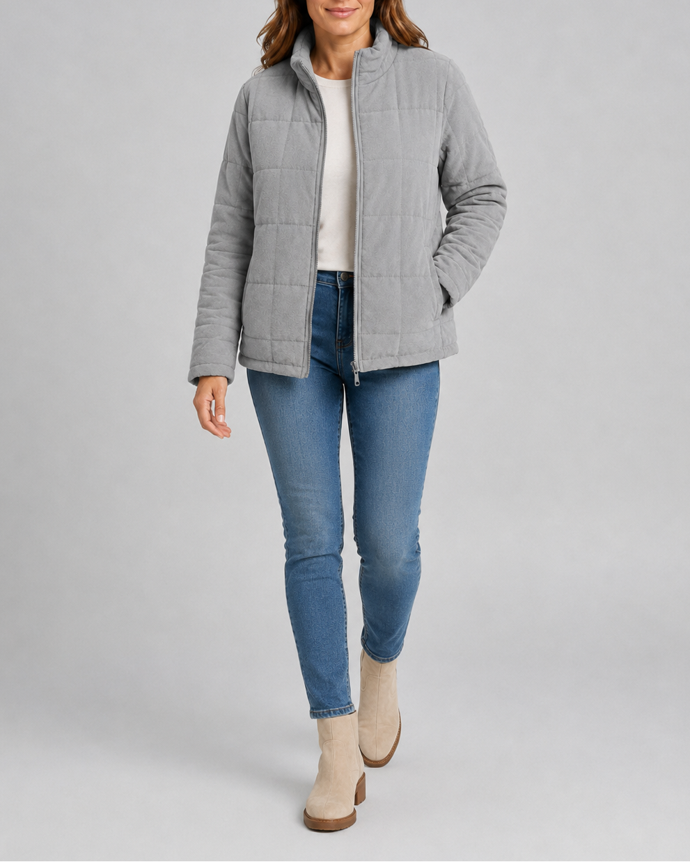 QUILTED JACKET ZIP UP FOR WOMEN