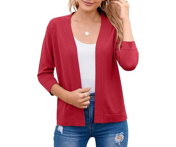 CROPPED OPEN-FRONT CARDIGAN FOR WOMEN