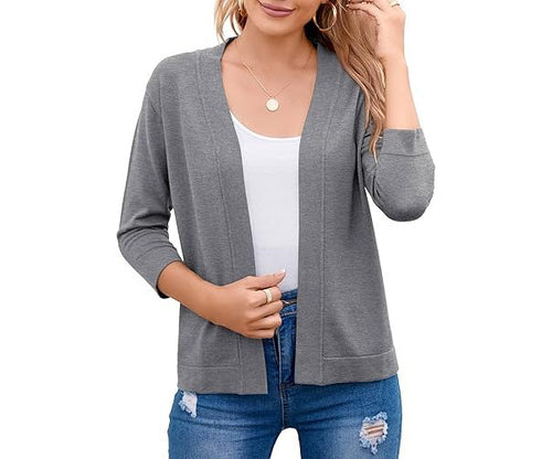 CROPPED OPEN-FRONT CARDIGAN FOR WOMEN