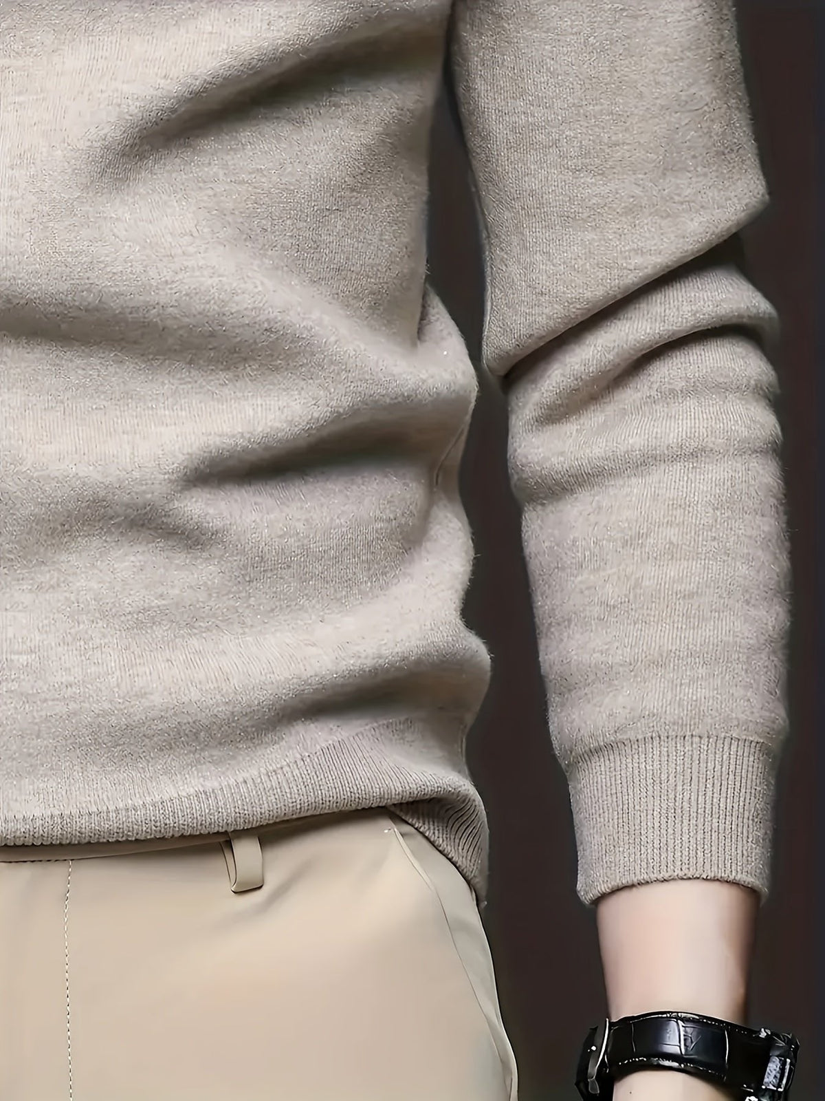 MOCK NECK KNIT SWEATER FOR MEN