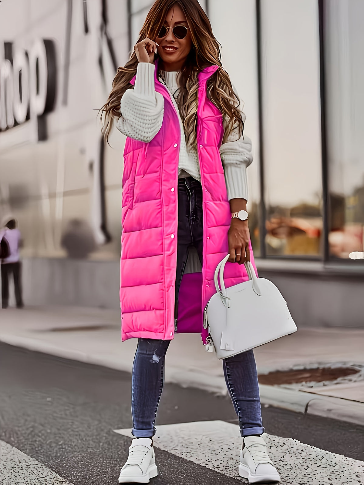 HOODED LONG PUFFER JACKET FOR WOMEN