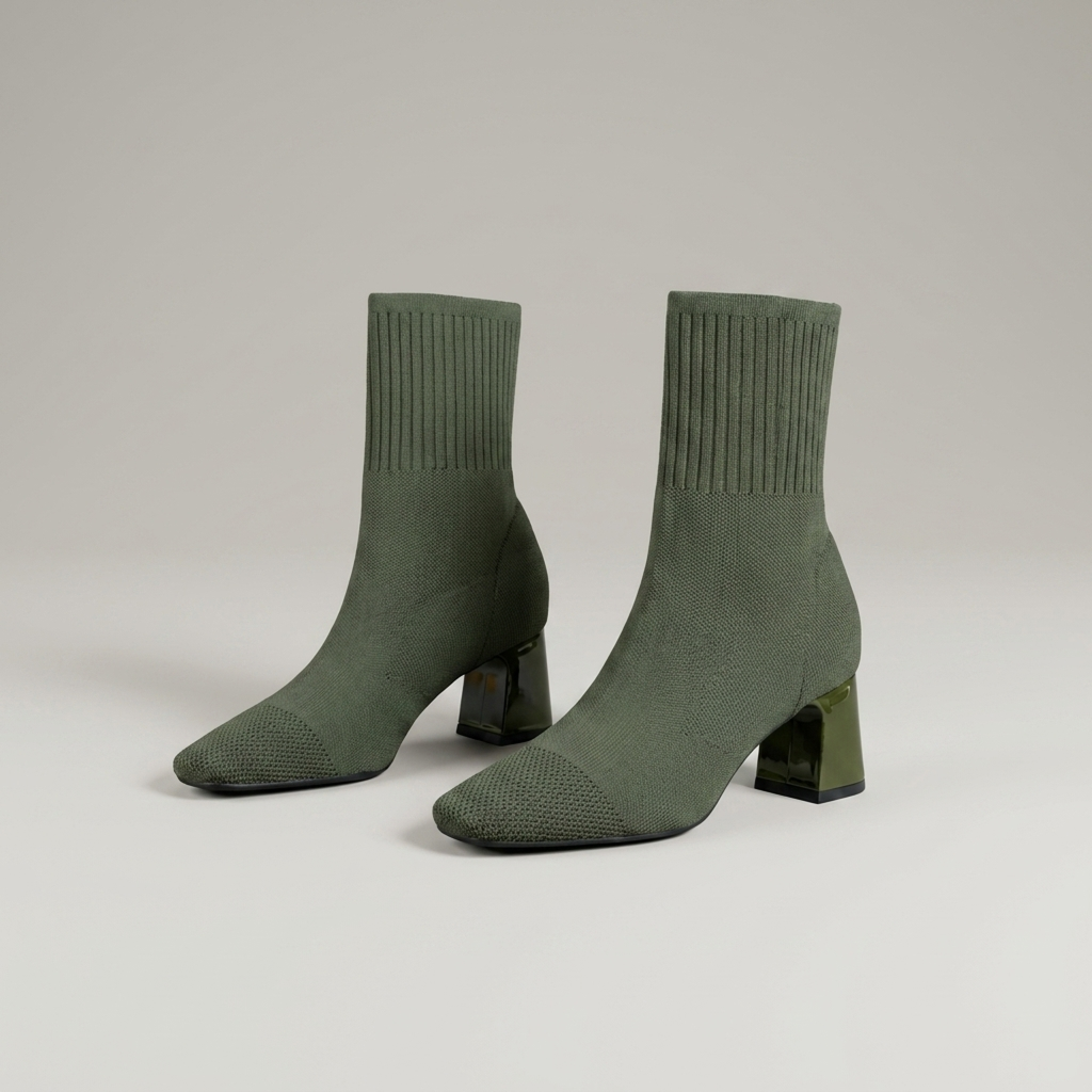 RIBBED COLLAR WINTER BOOT FOR WOMEN