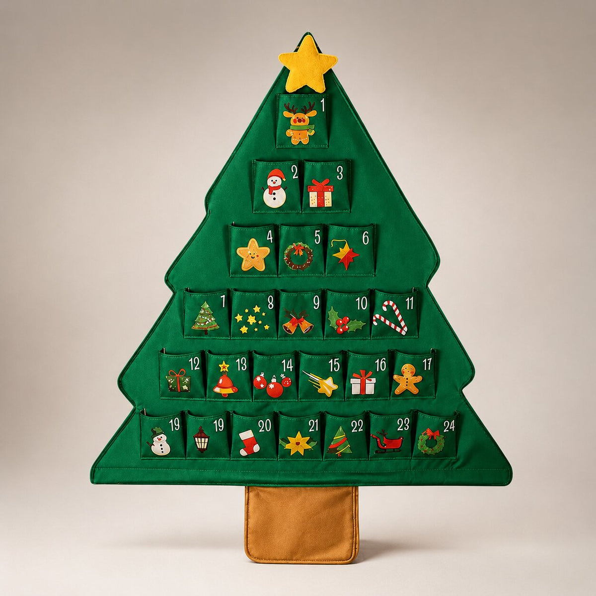 FILLABLE CHRISTMAS TREE ADVENT CALENDAR – 24 REUSABLE FABRIC POCKETS