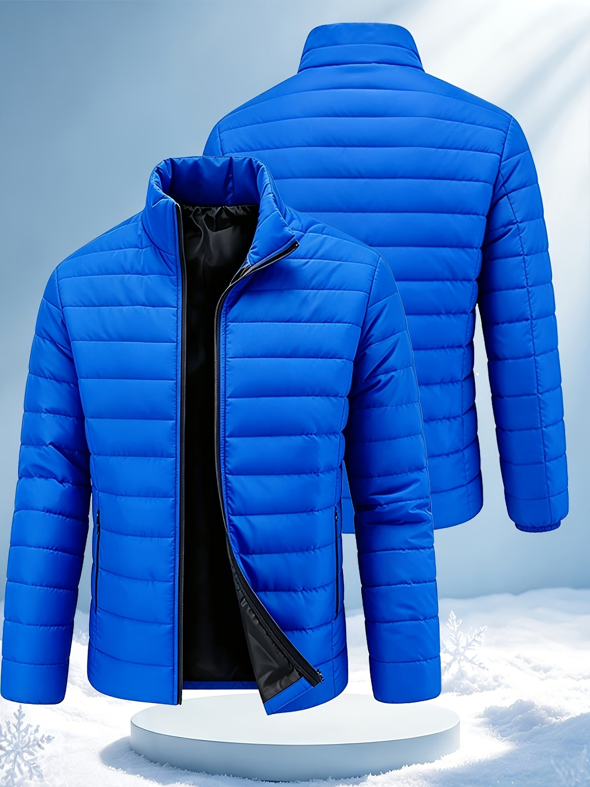 STAND COLLAR PUFFER JACKET FOR MEN