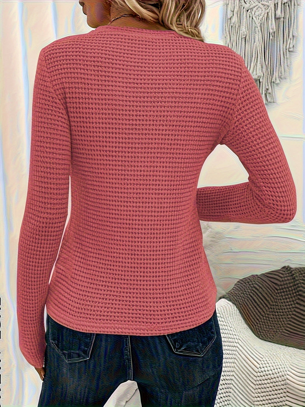 TEXTURED KNIT SWEATER FOR WOMEN