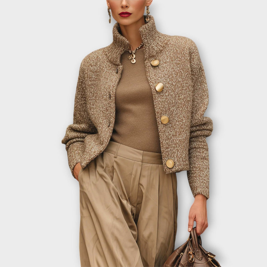 TEXTURED KNIT CROPPED JACKET FOR WOMEN