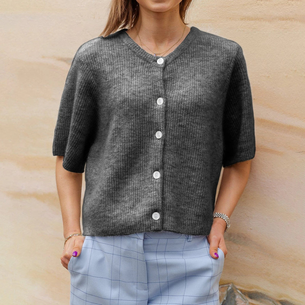 ROUND NECK KNIT VEST FOR WOMEN