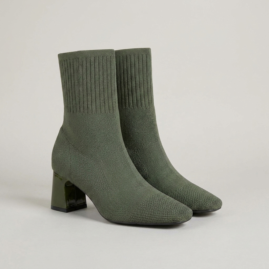 RIBBED COLLAR WINTER BOOT FOR WOMEN