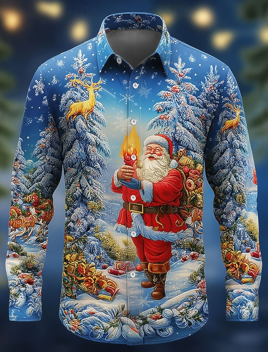 PRINTED CHRISTMAS BLOUSE FOR MEN