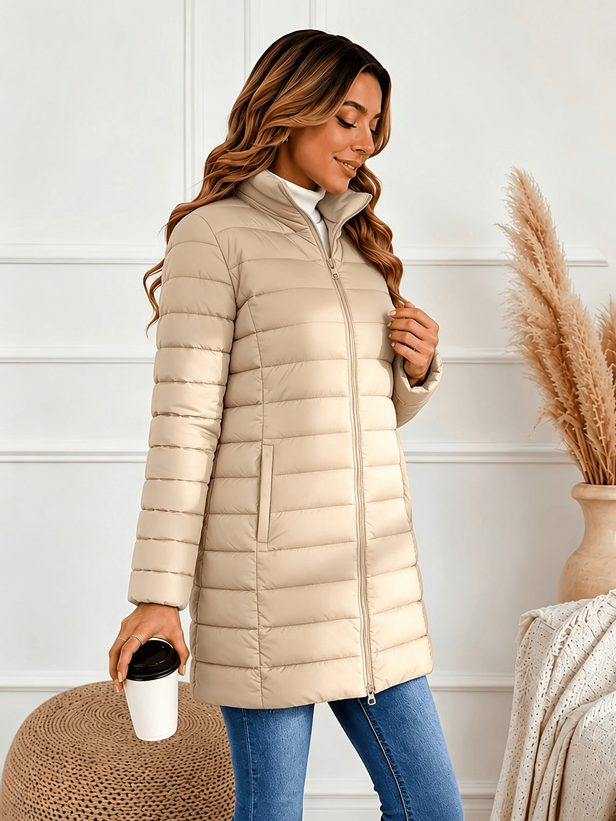 LONGLINE PUFFER JACKET FOR WOMEN