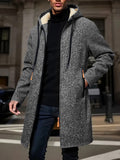 HOODED FLEECE-LINED TRENCH COAT FOR MEN