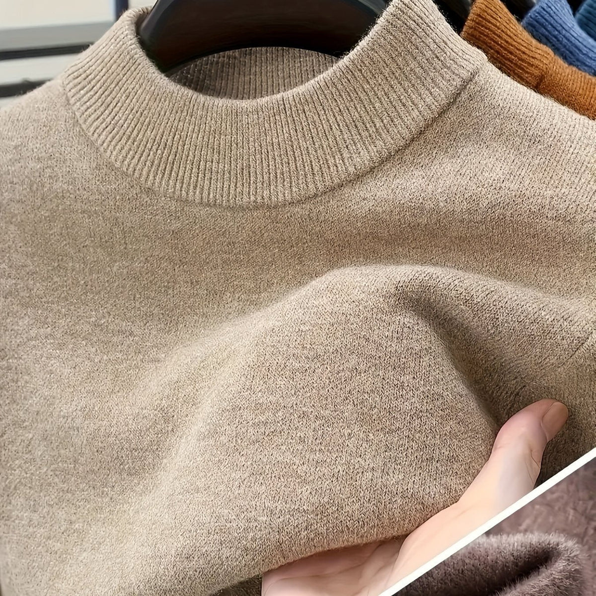 MOCK NECK KNIT SWEATER FOR MEN