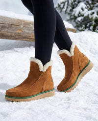 FLEECE LINED PLATFORM SNOW BOOTS FOR WOMEN
