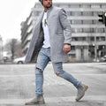 SLIM-FIT STAND COLLAR TOPCOAT FOR MEN