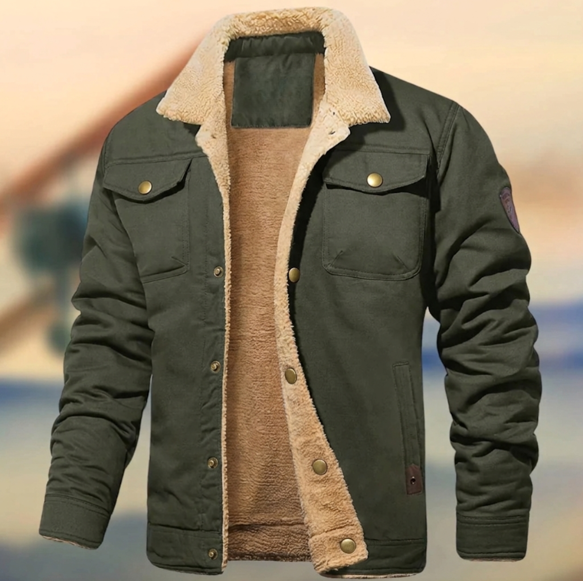 SHERPA COLLAR BUTTON JACKET FOR MEN