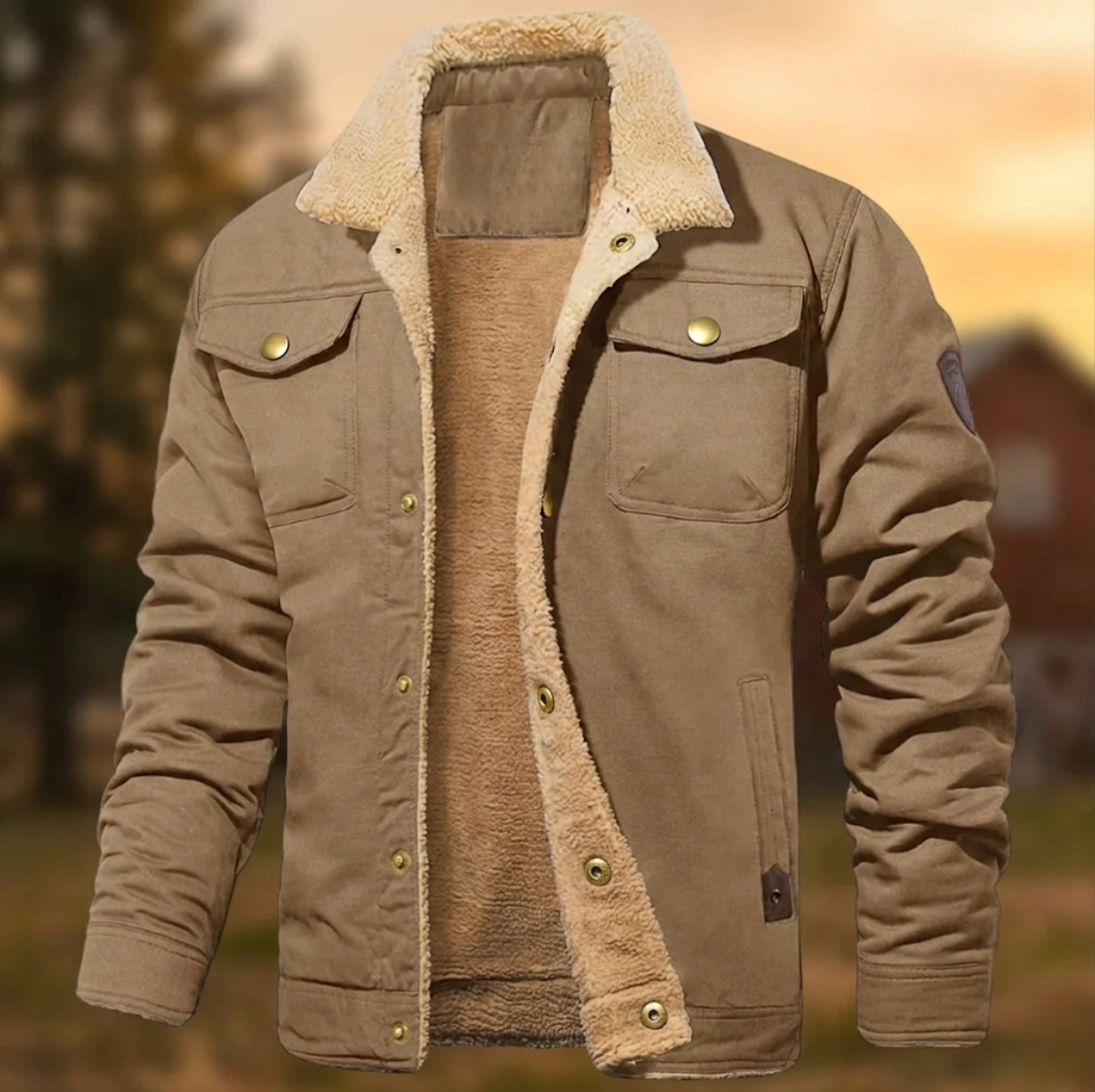SHERPA COLLAR BUTTON JACKET FOR MEN