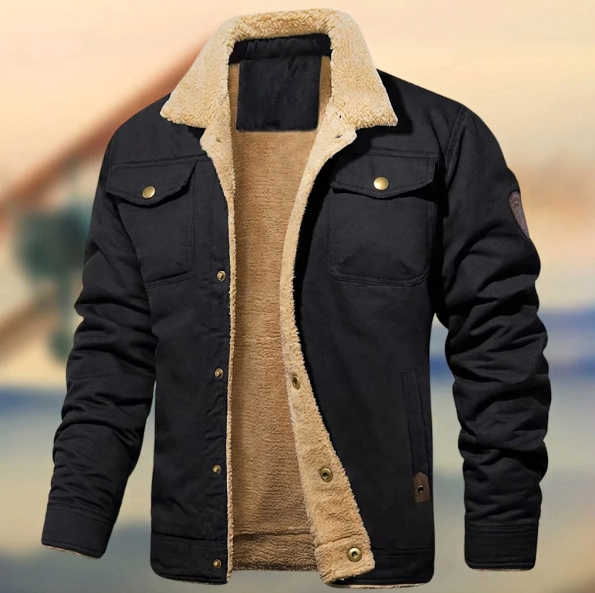 SHERPA COLLAR BUTTON JACKET FOR MEN