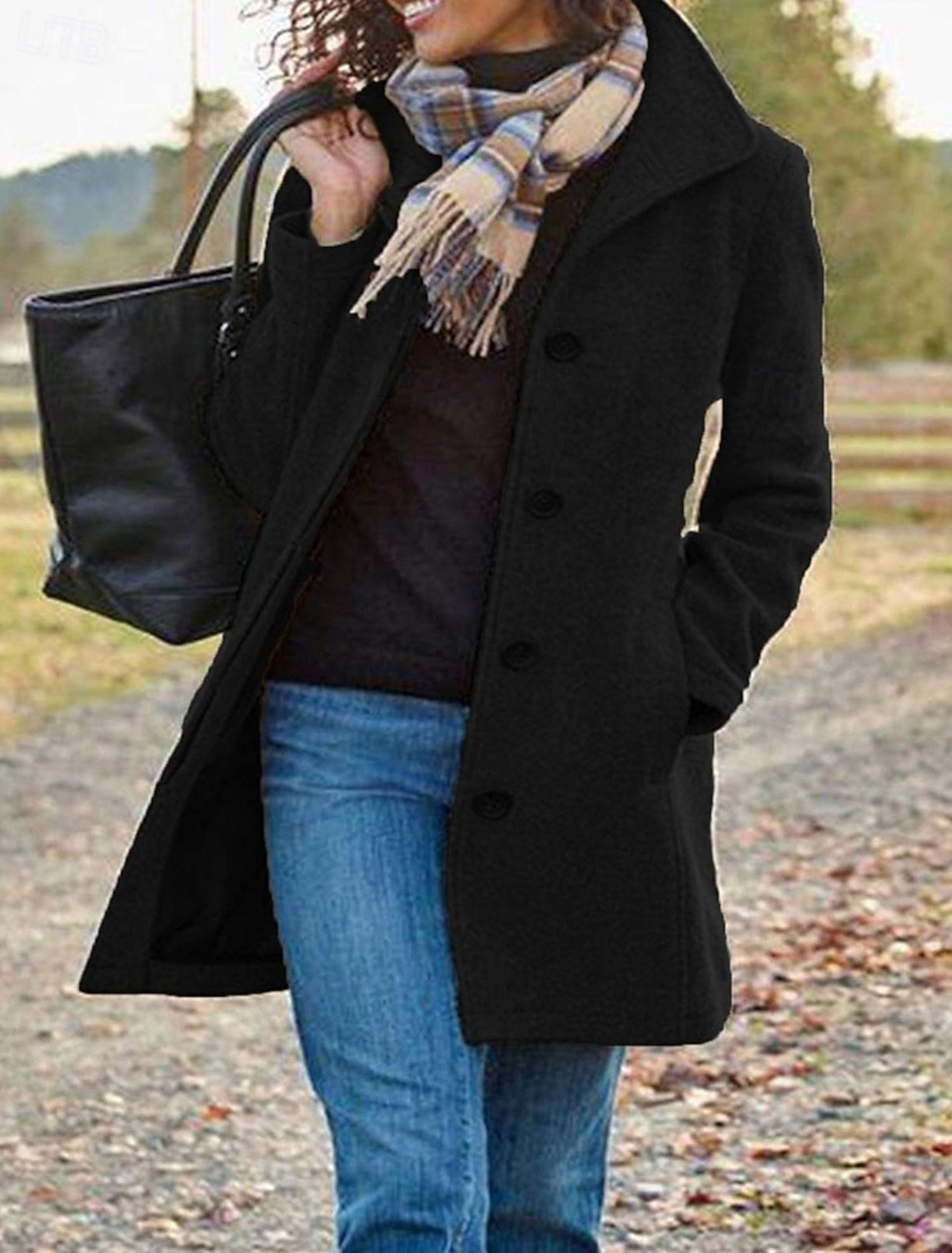 NOTCH LAPEL LONGLINE COAT FOR WOMEN