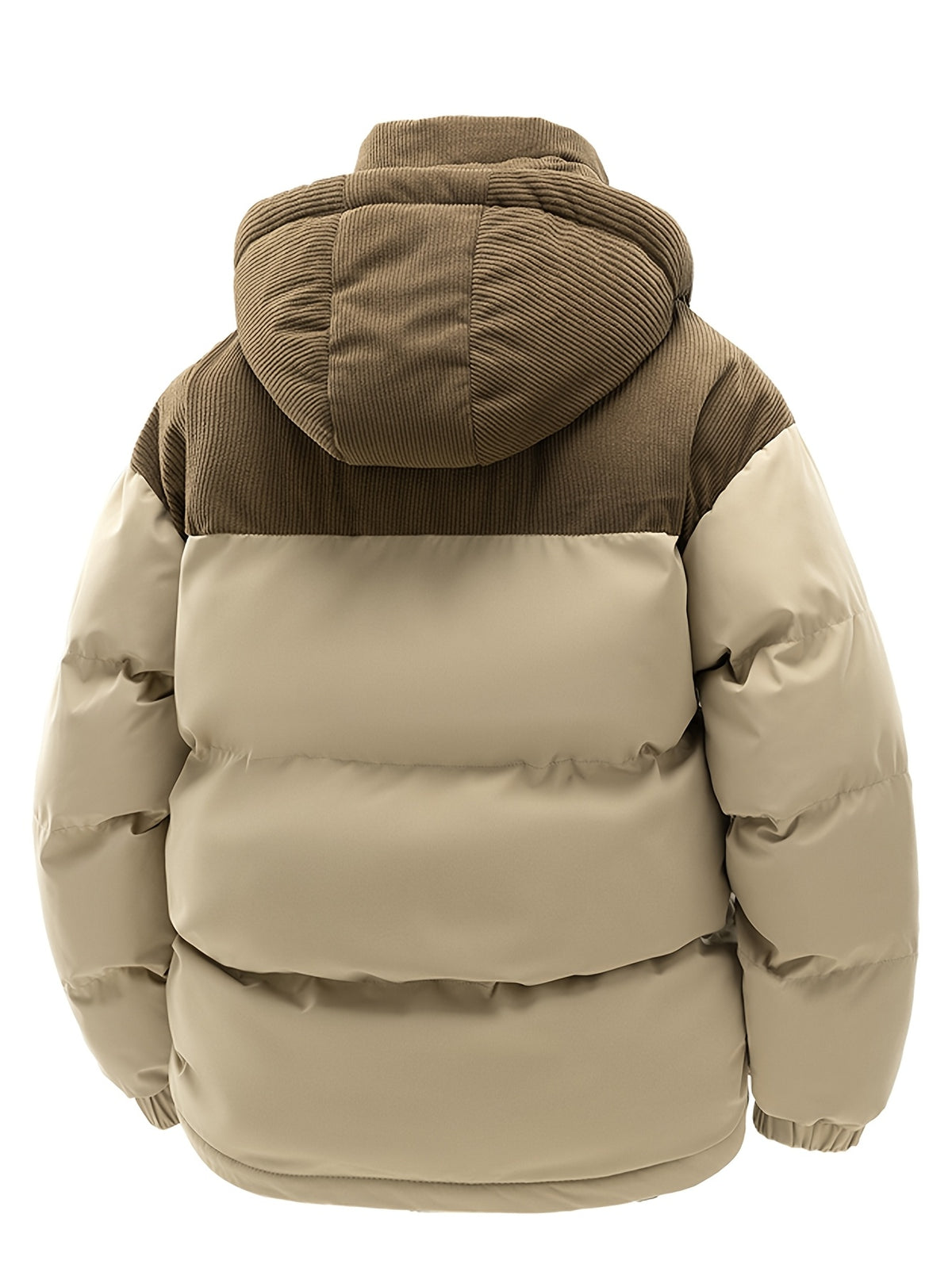 COLORBLOCK HOODED PUFFER JACKET FOR MEN