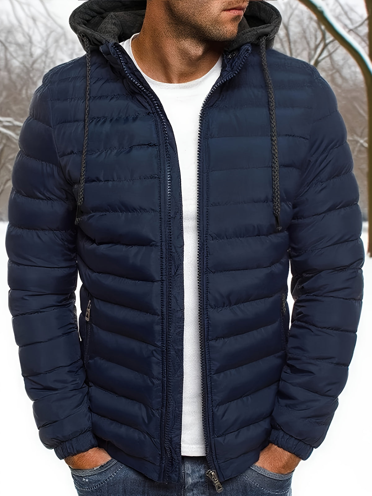 HOODED PUFFER JACKET FOR MEN
