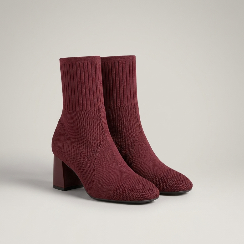 RIBBED COLLAR WINTER BOOT FOR WOMEN