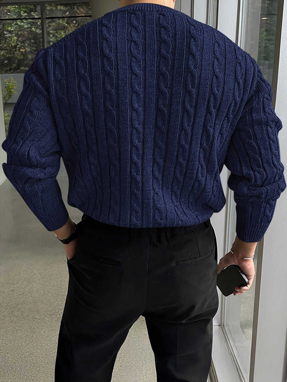 TEXTURED KNIT SWEATER FOR MEN
