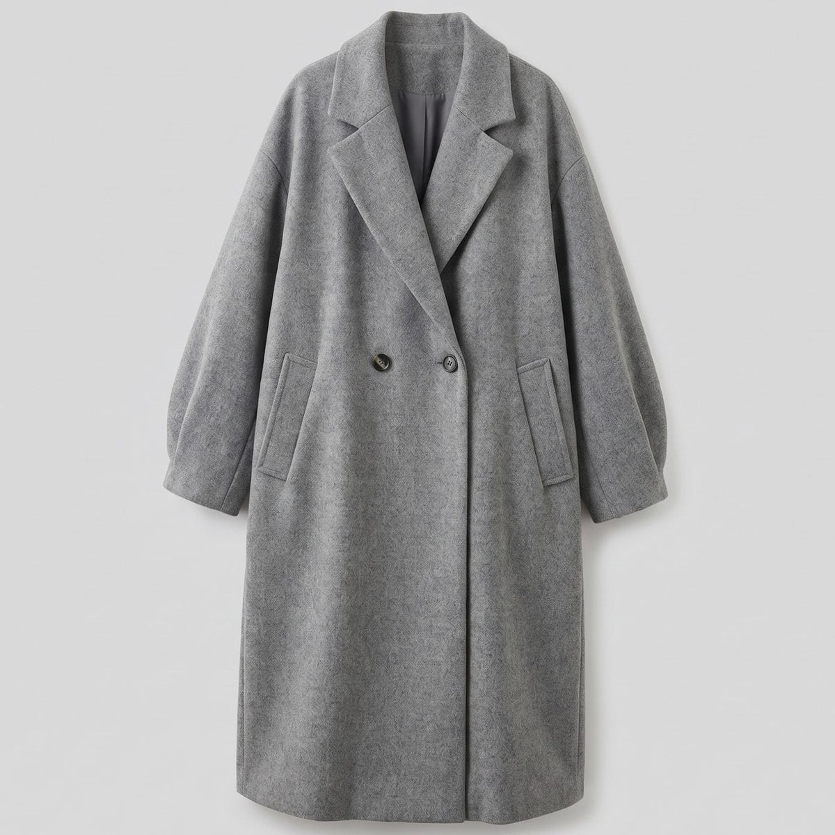 DOUBLE BUTTON-FRONT LAPEL TRENCH COAT FOR WOMEN