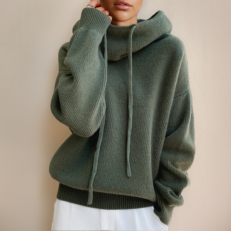 COWL NECK KNIT SWEATER FOR WOMEN