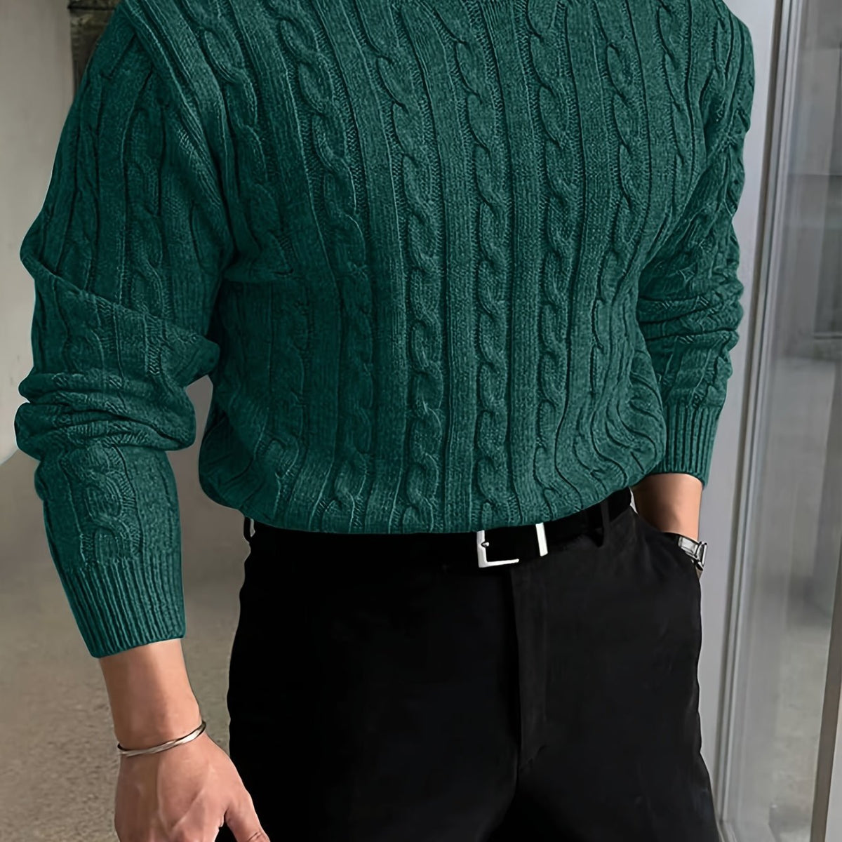 TEXTURED KNIT SWEATER FOR MEN