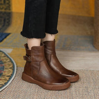 BUCKLE ANKLE BOOTS FOR WOMEN