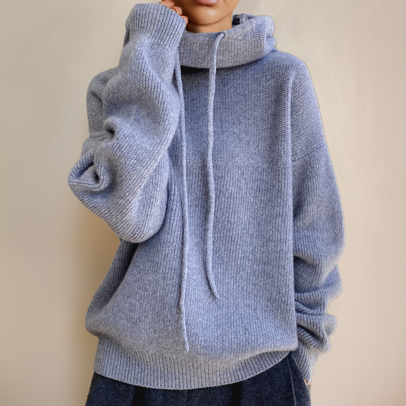 COWL NECK KNIT SWEATER FOR WOMEN