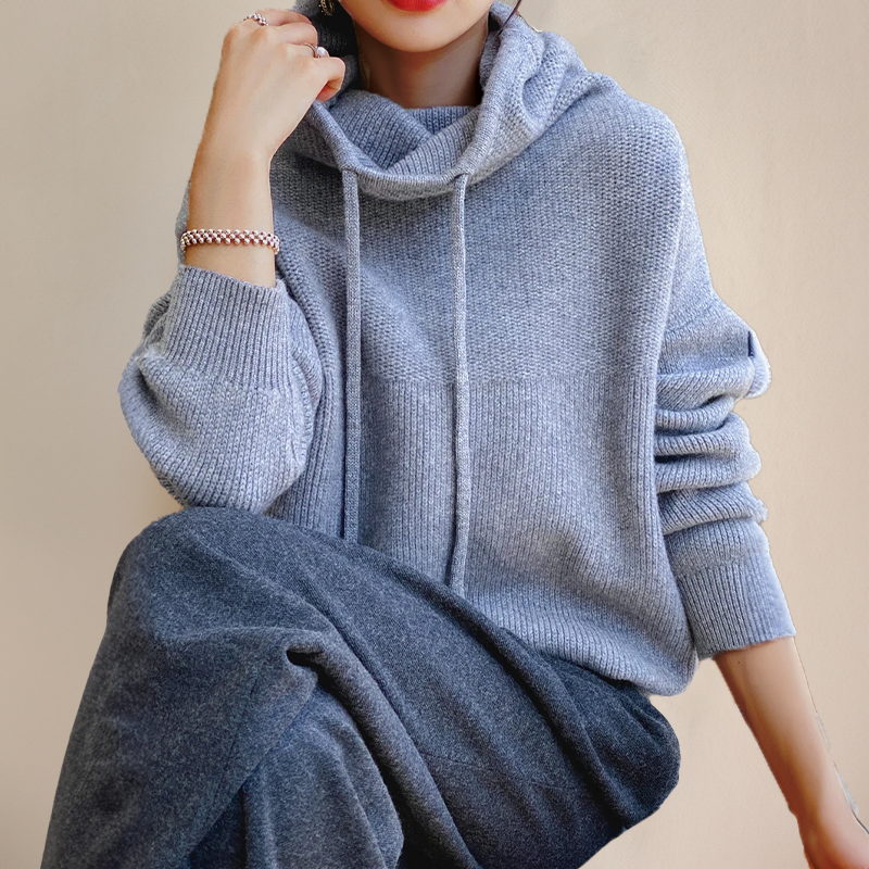 COWL NECK KNIT SWEATER FOR WOMEN