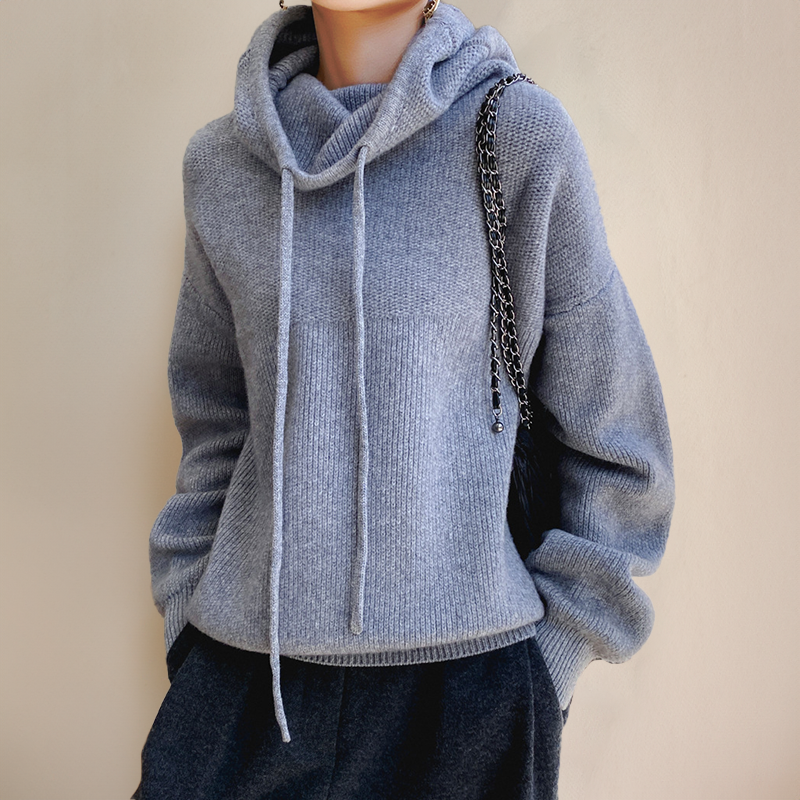 COWL NECK KNIT SWEATER FOR WOMEN