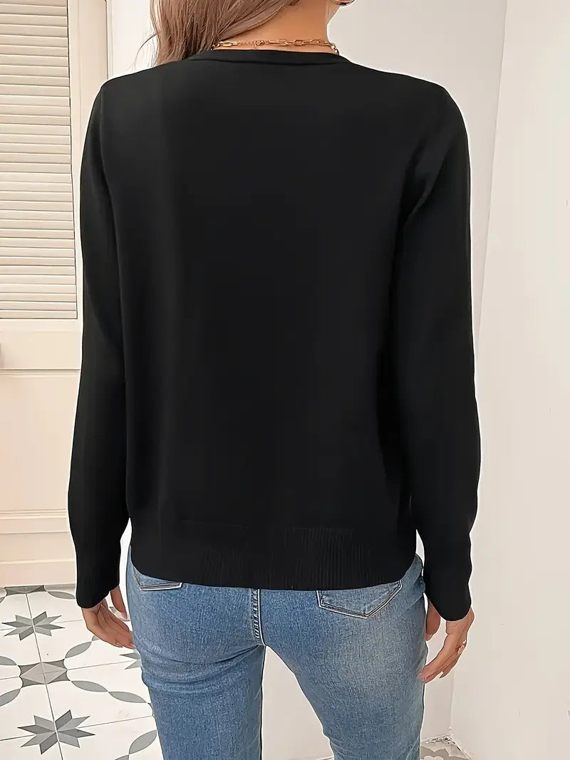 V-NECK BUTTON CARDIGAN FOR WOMEN