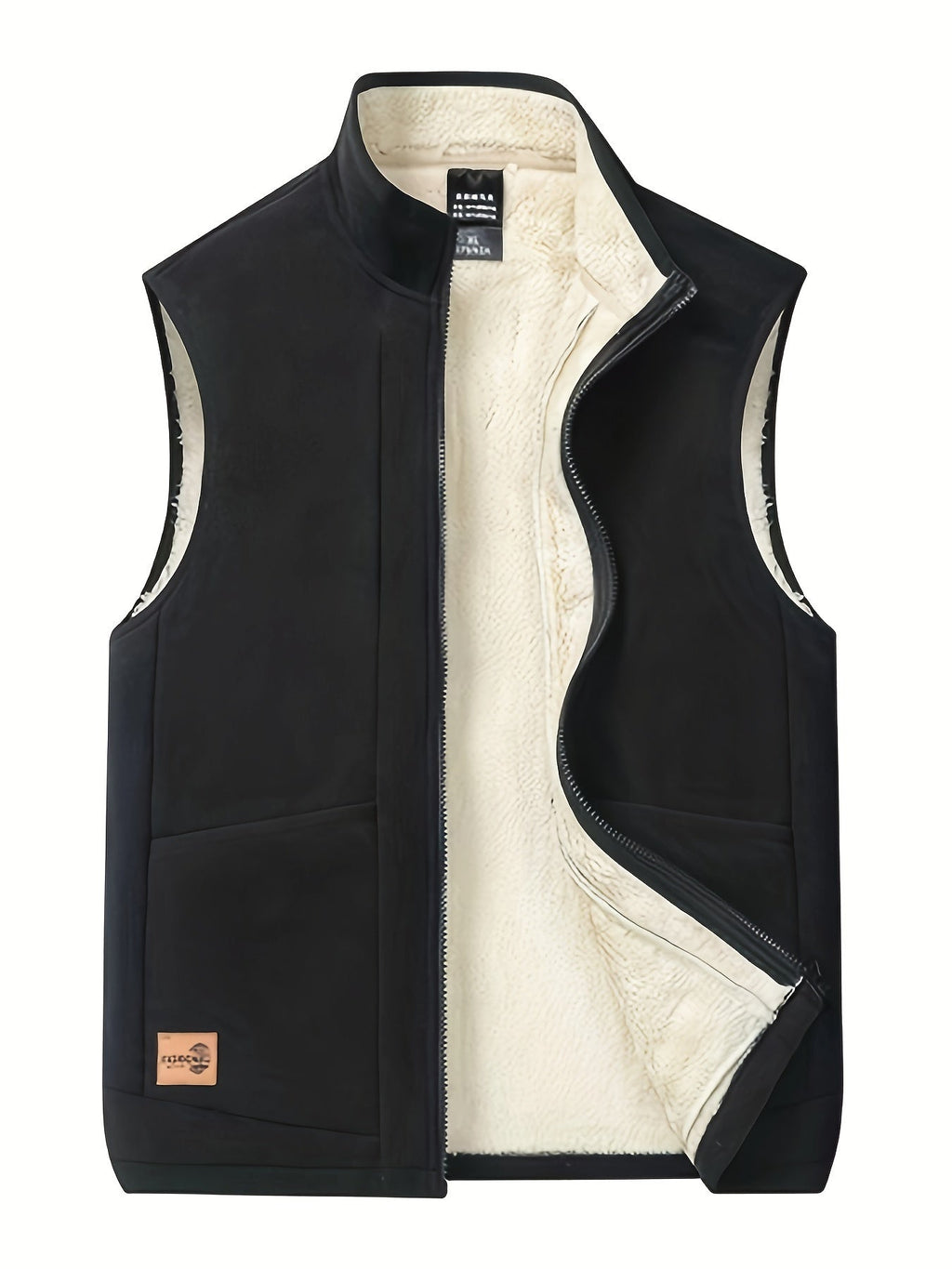 FLEECE-LINED PUFFER JACKET VEST FOR MEN
