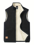 FLEECE-LINED PUFFER JACKET VEST FOR MEN