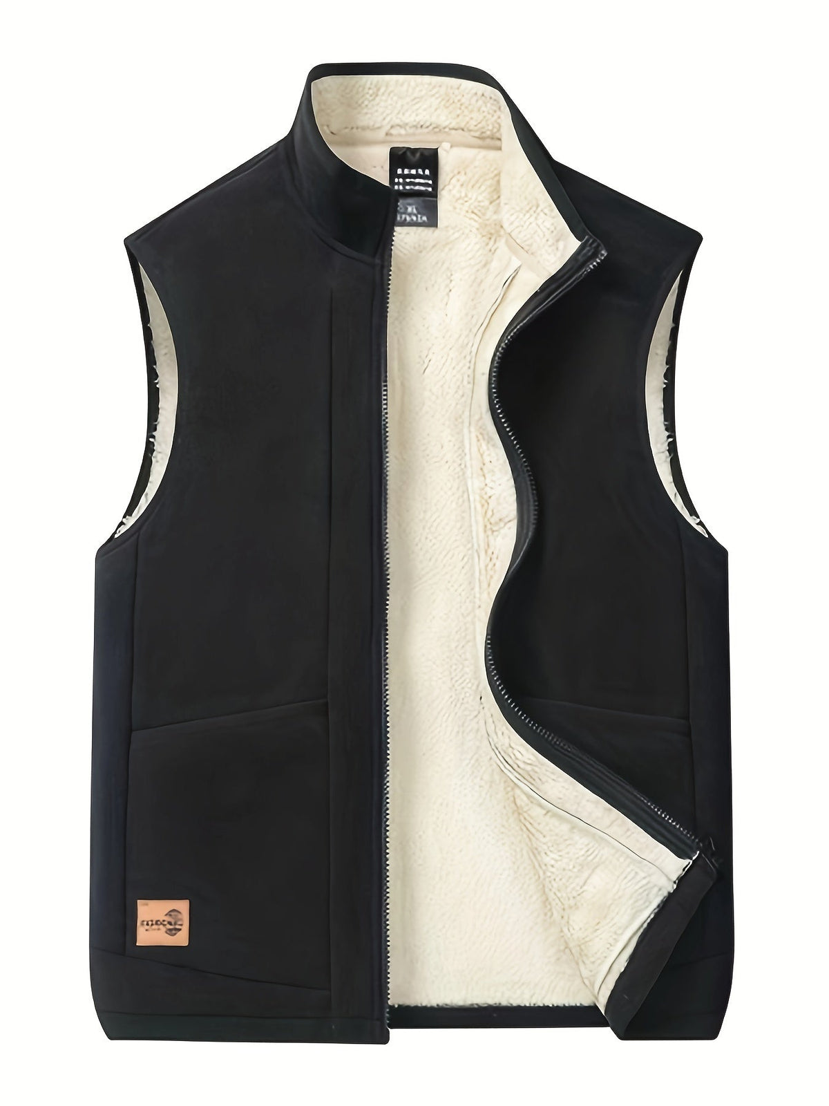 FLEECE-LINED PUFFER JACKET VEST FOR MEN