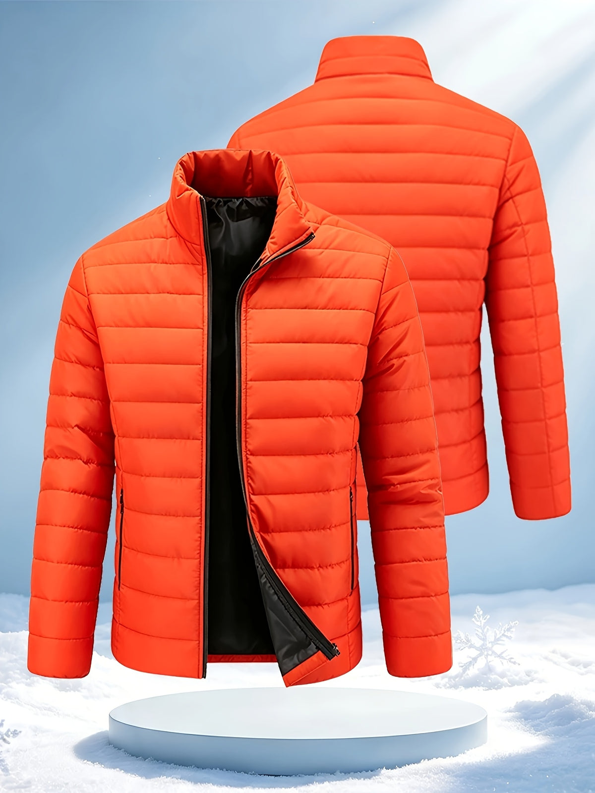 STAND COLLAR PUFFER JACKET FOR MEN