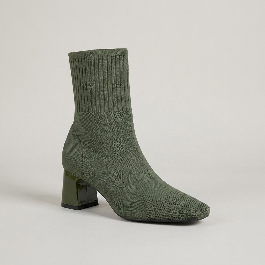 RIBBED COLLAR WINTER BOOT FOR WOMEN