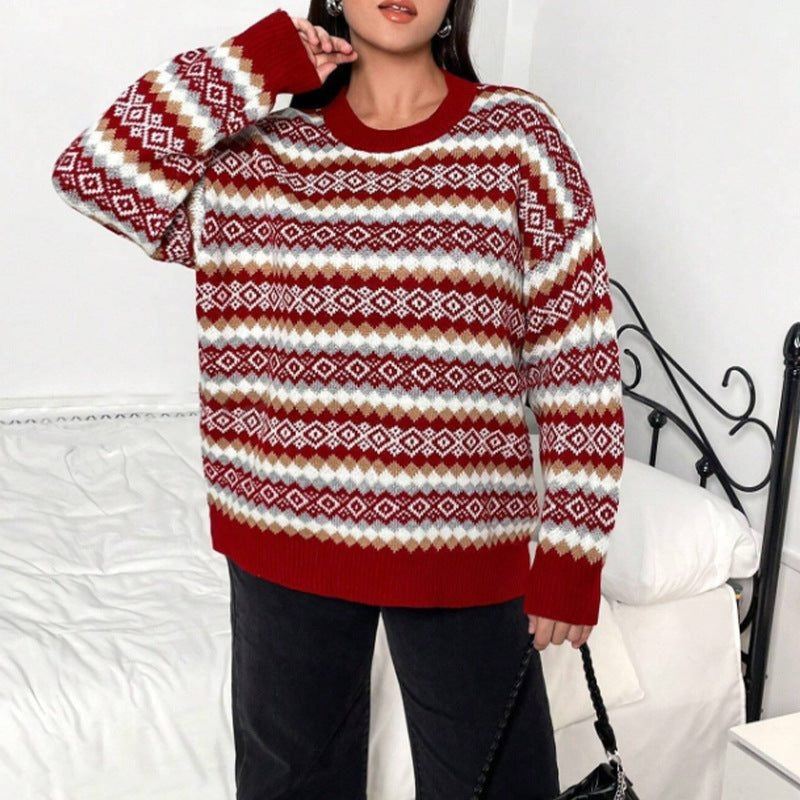FAIR ISLE KNIT SWEATER FOR WOMEN