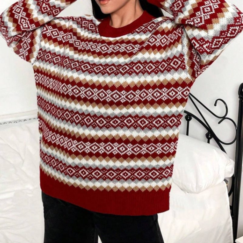 FAIR ISLE KNIT SWEATER FOR WOMEN