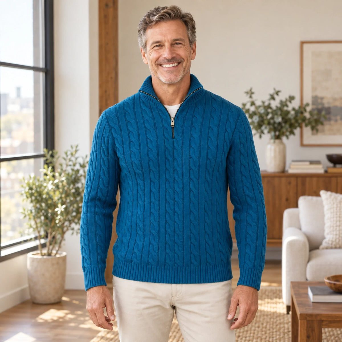 CABLE KNIT SWEATER FOR MEN