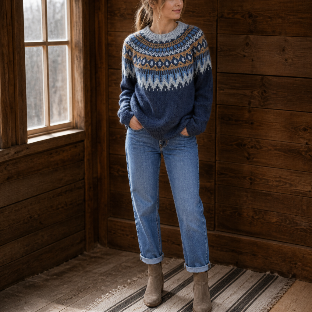 COLORBLOCK DROP-SHOULDER KNIT SWEATER FOR WOMEN